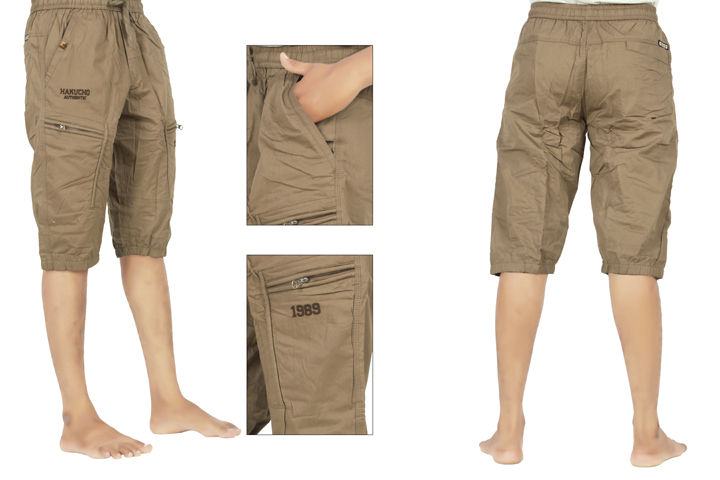 Plain Mens Cotton Cargo Capri, Feature : Anti-Wrinkle, Comfortable