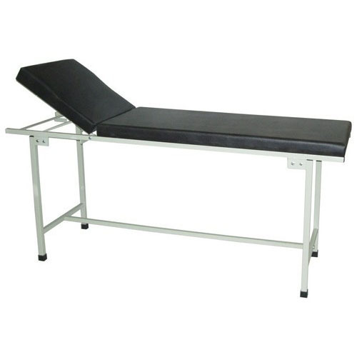 Rectangular Rexine Polished Metal Patient Examination Table, for Hospital, Folding Style : Auto Folding