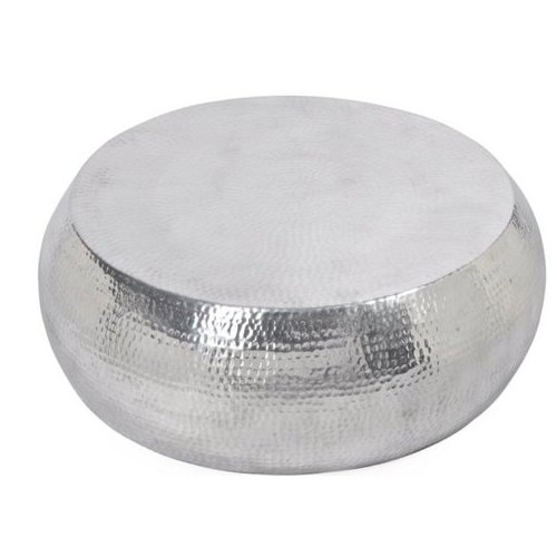 Aluminum Silver Round Coffee Table