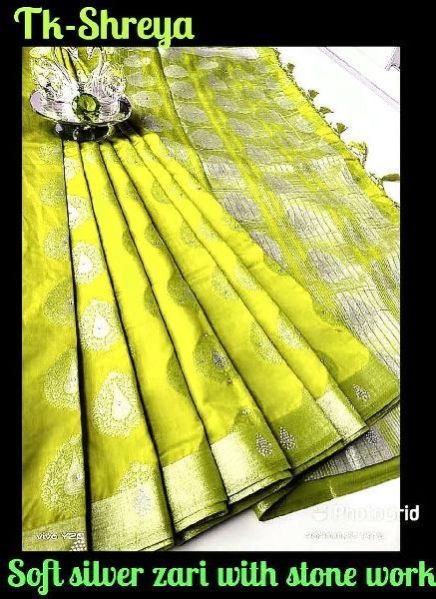 Soft Tusser Silk Silver Zari Sarees