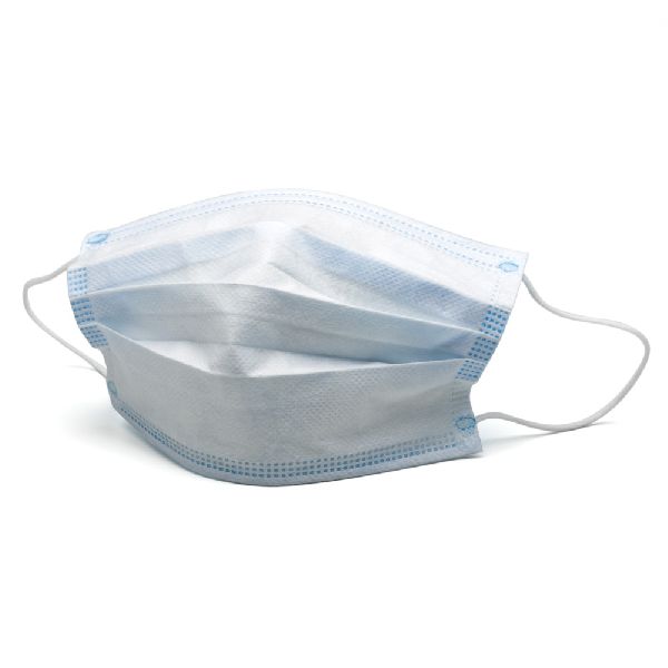 White Non Woven Disposable Face Mask, for Clinical, Food Processing, rope length : 5inch