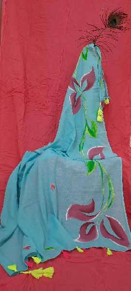 Cotton Hand Painted Dupatta, Feature : Comfortable, Easily Washable