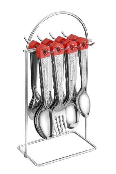 diamond wire stand spoon fork set