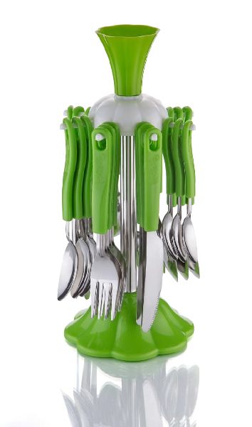 Stainless Steel Cutlery Set for Dining Table, Spoon and Fork Set 	Royal Cutlery set-Green