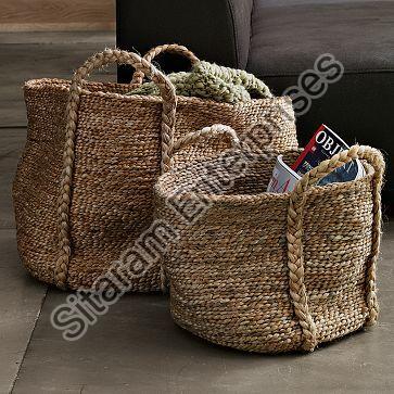 Jute Basket, for Agriculture, In Laundry, Kitchen, Feature : Easy To ...