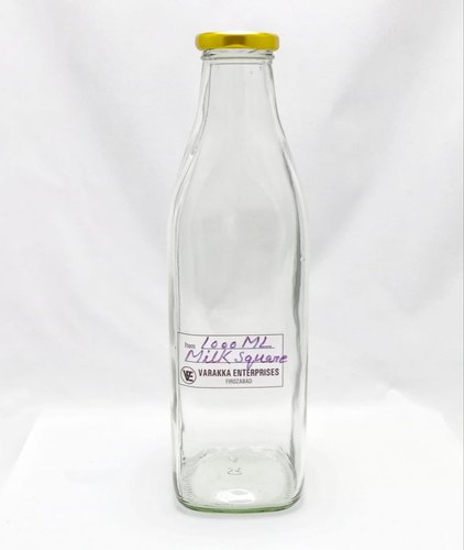 1000ml Square Glass Milk Bottle, Color : Transparent