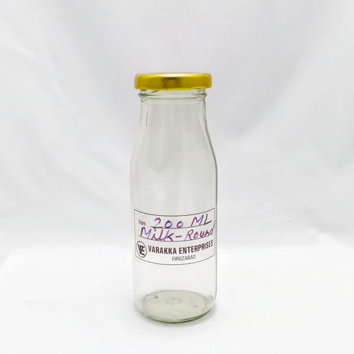 200ml Round Glass Milk Bottle