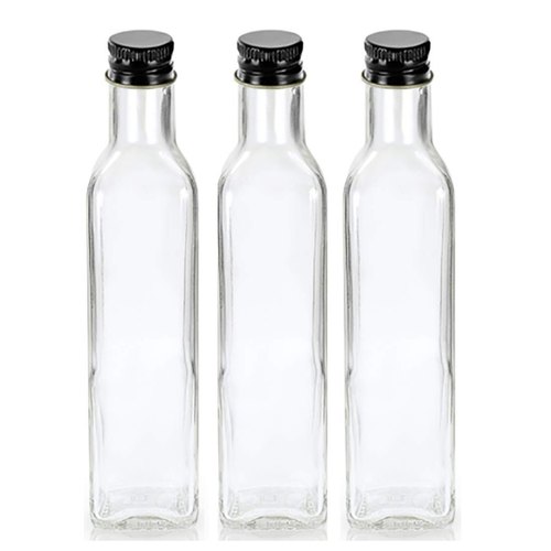 Varakka Enterprises 500ml Glass Oil Bottle, Shape : Square