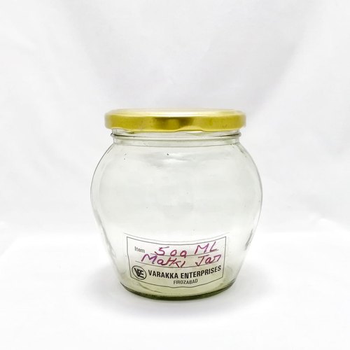 Varakka Enterprises 500ml Matki Glass Jar, Color : Transparent