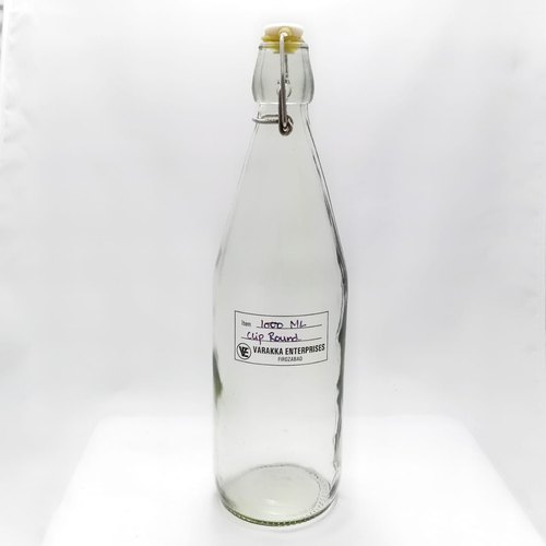 Varakka Enterprises Clip Round Glass Bottle, Color : Transparent