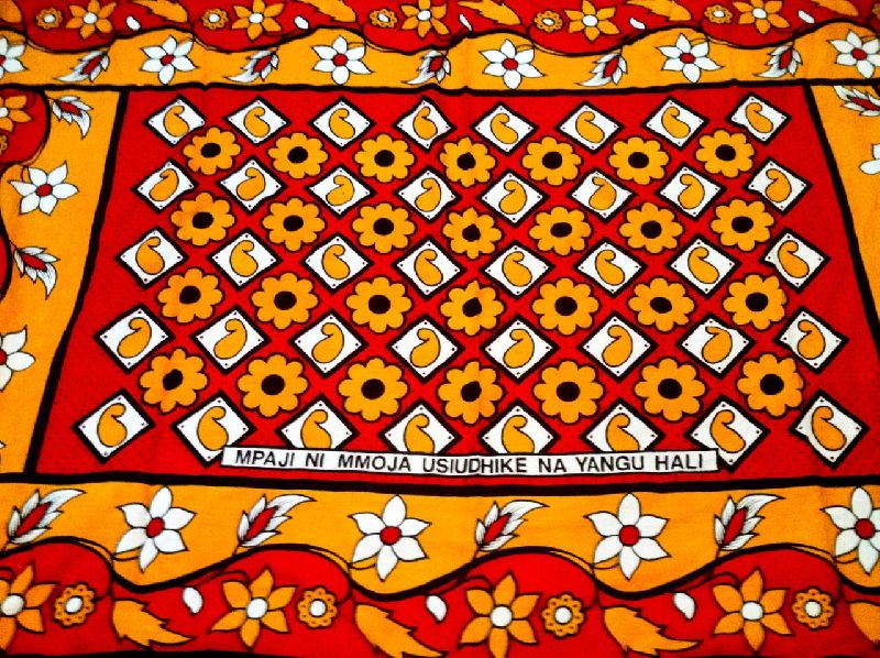 Printed Kanga Fabric, Color : Multicolor