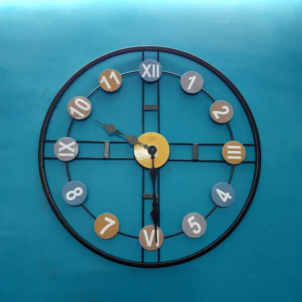 Wall Clock With Mixed Numbers