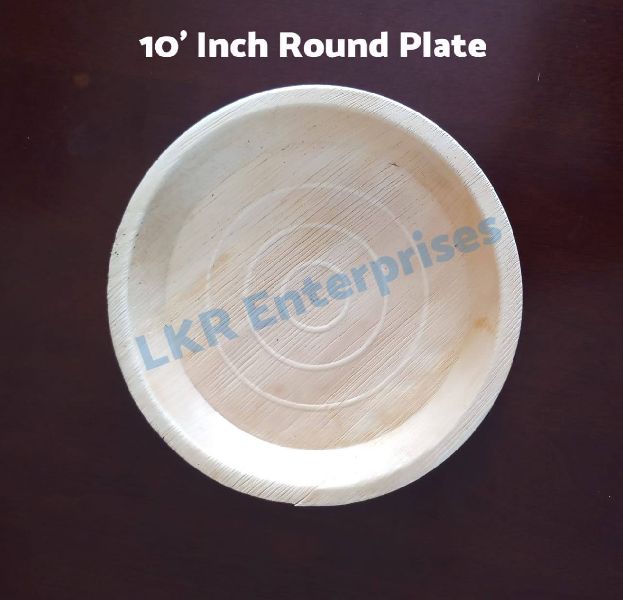 LKR Round areca leaf plates, for Serving Food, Size : 8inch.10inch