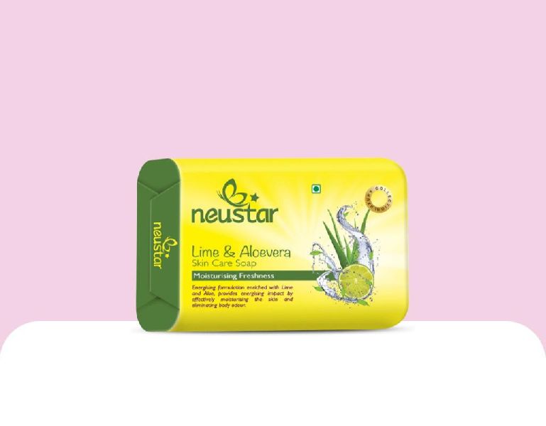 Neustar Sqaure Lime and Aloevera Soap, for Light Green, Form : Solid