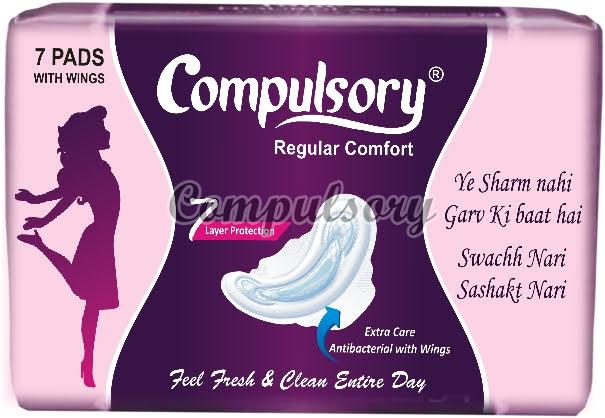 Compulsory Regular Comfort Sanitary Pads, Color : White
