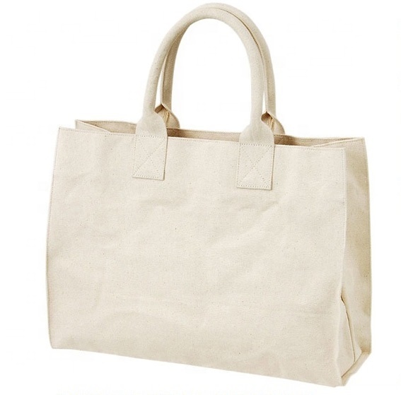 12 Oz Natural Canvas Shopping Bag With Padded Rope Handle