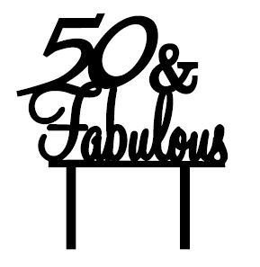 50YR-003 Golden Jubilee Cake Toppers, Size : Standard