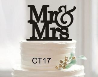 CT17 Mr. & Mrs. Cake Topper, Size : Standard