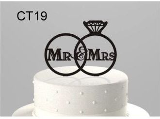 CT19 Mr. & Mrs. Cake Topper, Size : Standard