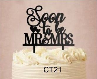CT21 Mr. & Mrs. Cake Topper, Size : Standard