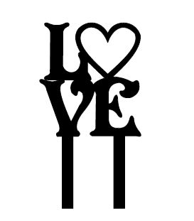 Plastic LUV-001 Love Cake Topper, Size : Standard