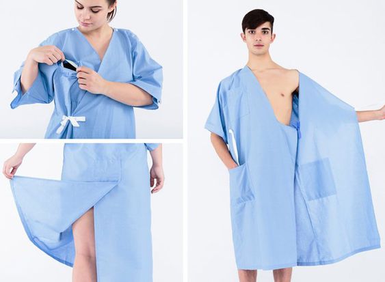 Half Sleeve Cotton Patient Gown, for Hospital Use, Size : M, XL