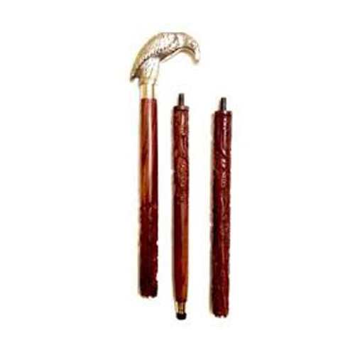 Plain Natural Wood Eagle Walking Stick, Length : 4feet