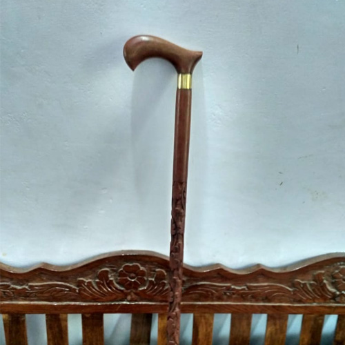 Plain Natural Wood Hand Carved Walking Stick, Length : 4feet