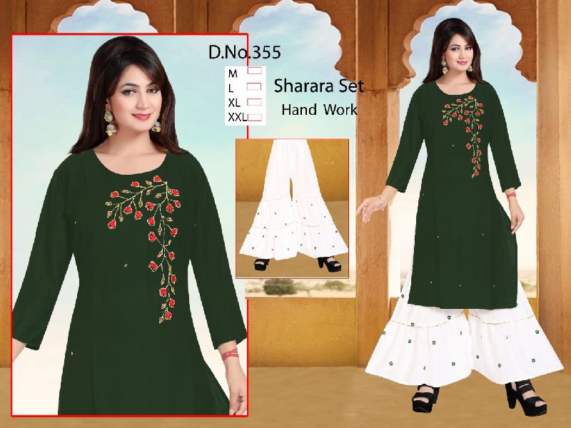 D. No - 355 Hand Work Sharara Set