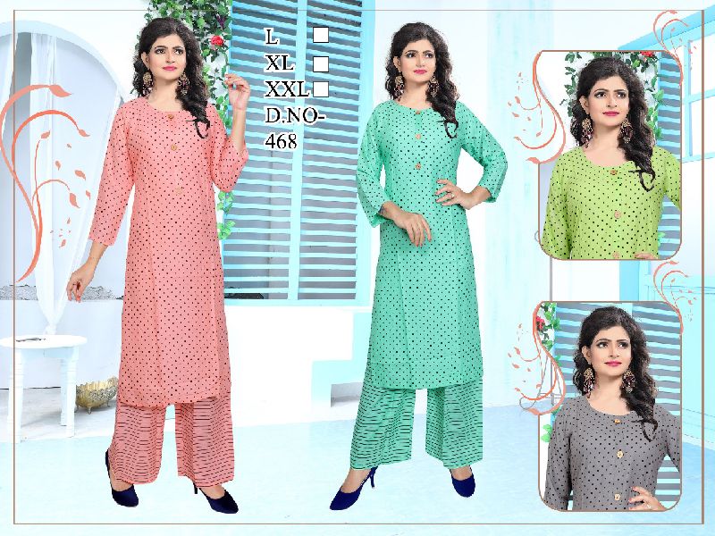 D. No - 468 Kurti Palazzo Set