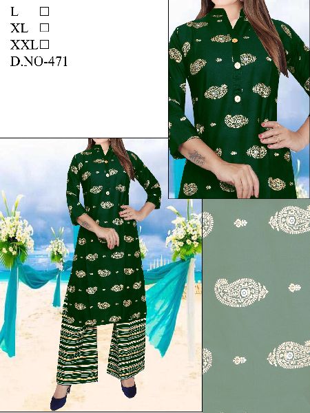 D. No - 471 Kurti Palazzo Set