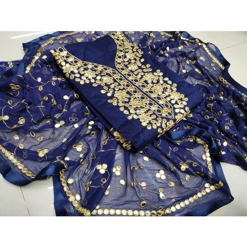 Unstitched Embroidered Cotton Suit