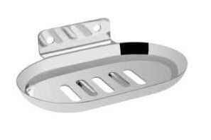 Royale Polished Stainless Steel Oval Single Soap Dish, Size : Standard