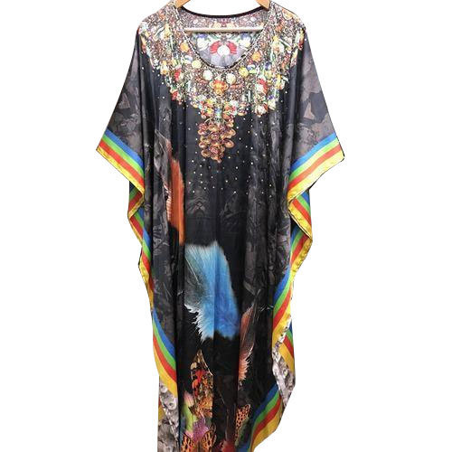 Printed Chiffon Ladies Kaftan Gown, Technics : Machine Made