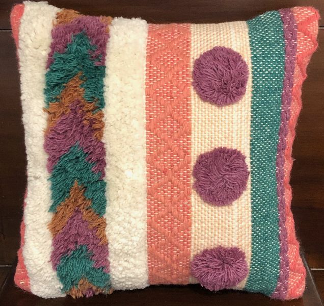 Chakri Handwoven Wool and Cotton Cushion Cover