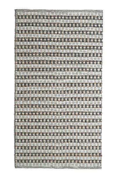 Handwoven Wool Cotton and Jute Rug