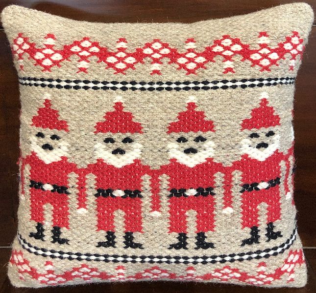 Santa Handwoven Wool Cushion Cover