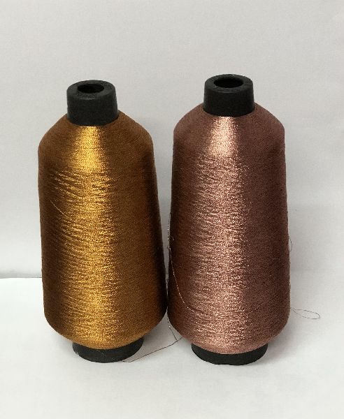 Copper Neem Zari Thread, for Textile Industry, Embroidery, Weaving, Knitting, Packaging Type : Pineapple Cone (Paper)