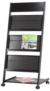 Stainless Steel Magazine Stand, Color : Black