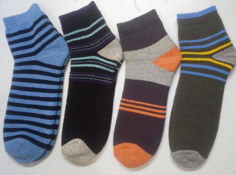 Checked Ankle Half Terry Socks, Gender : Female Male