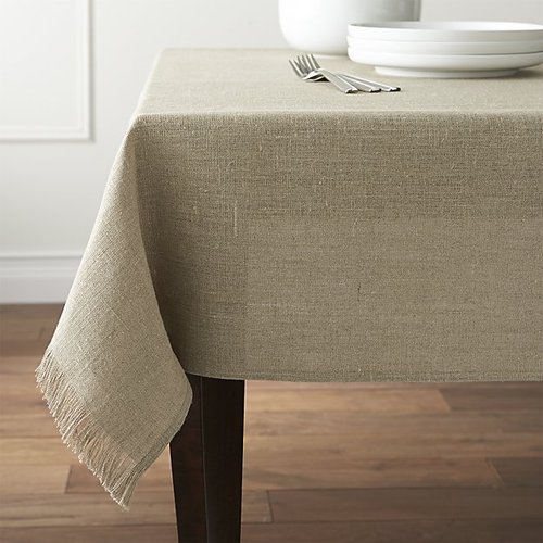 Linen Table Cloth, Color : Brown