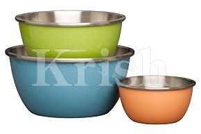 Round Coated Stainless Steel Colored Bowls