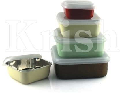Steel Coloured Square Storage Bowl, Feature : Biodegradable, Disposable, Durable, Eco Friendly, High Grip