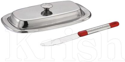 Polished Steel Compact Butter Dish, Feature : Fine Finished, Light Weight, Long Life, Modern, Non Breakable