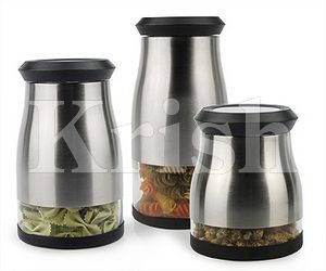 Polished Glass Deluxe Storage Jar Set, For Packing Food, Feature : Colorful, Crack Proof, Fine Finishing