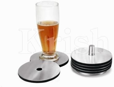 Disc Coaster With Stand - 6 Pcs
