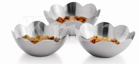 Round Coated Stainless Steel Flora Snack Bowl