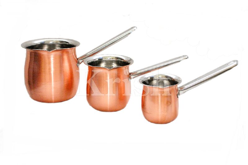 Full Copper Coffee Warmer With SS Pipe Handle 3 Pcs