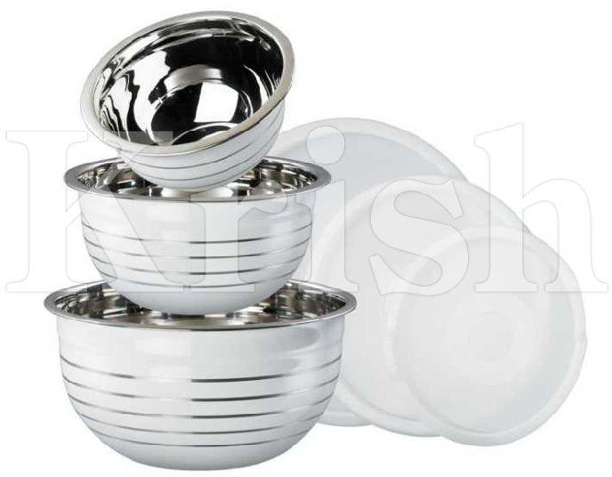 Non Coated Stainless Steel German Lid Bowl, Feature : Attractive Design, Buffet Specials, Durable, Eco-friendly