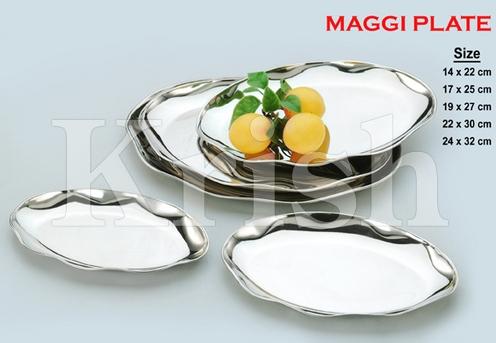 Plain Steel Maggi Plate, for Serving